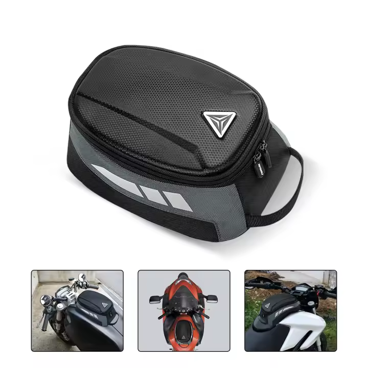 Bolsa De Tanque De Motocicleta Magnética EVA Carcasa Dura 4.5L Portátil Para Gasolina Teléfono Y Herramientas Universal Negro - 1
