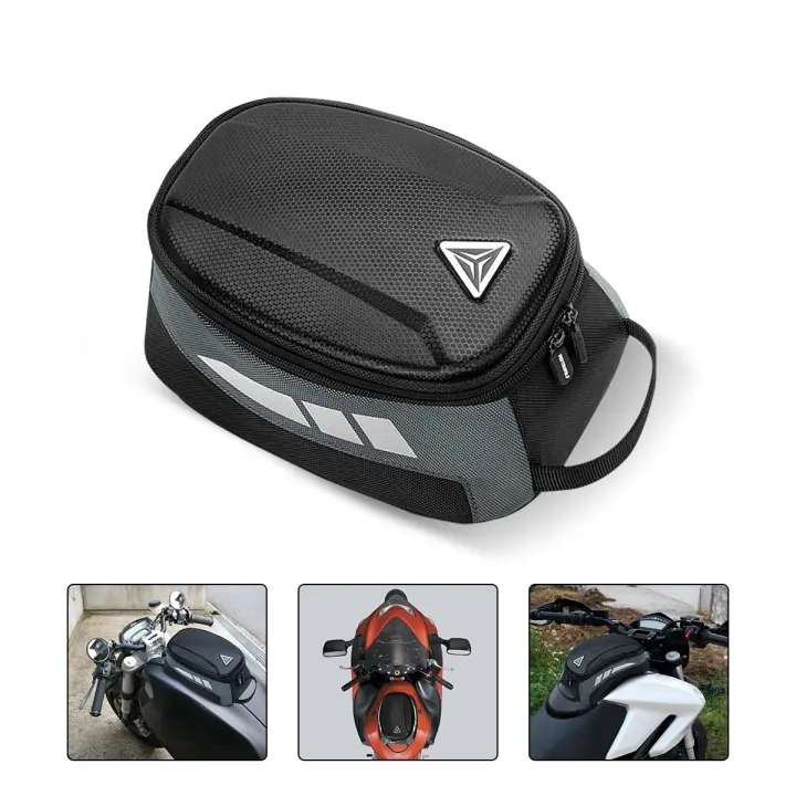 Bolsa De Tanque De Motocicleta Magnética EVA Carcasa Dura 4.5L Portátil Para Gasolina Teléfono Y Herramientas Universal Negro - 1