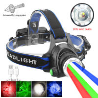 Linterna Frontal LED Super Brillante Ajustable En Rojo Verde Azul Y Blanco Para Pesca Al Aire Libre Impermeable Para Camping Y Exploración De Cavernas - details 2