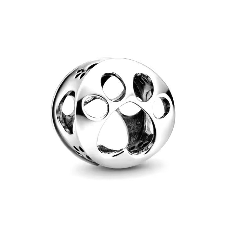 Pandora Charm de Colgante en Plata de Ley Charm de Huella de Patita Calada 798869C00，Incluye Caja Original - 1