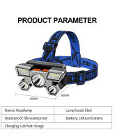 Linterna Frontal Recargable USB Con 5 LED Batería Integrada Torcha Luz De Trabajo Portátil Para Pesca Y Camping - details 6