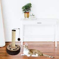 UNUSUAL- Poste rascador con pelota marrón 26*42cm , Poste rascador para Gatos de sisal con Juguete. Pequeño,Color MarrónRascador Poste con Bola,Plataforma Interactiva de Salto de Bola de Resorte de Torre de árbol de Gato de Sisal  (BPS-3162) - details 2