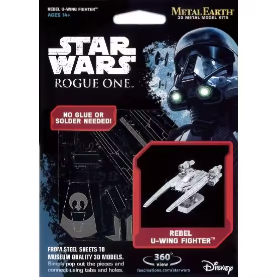 METAL DE LA TIERRA STAR WARS ROGUE ONE U-WING FIGHTER MODELO 3D KIT - 1