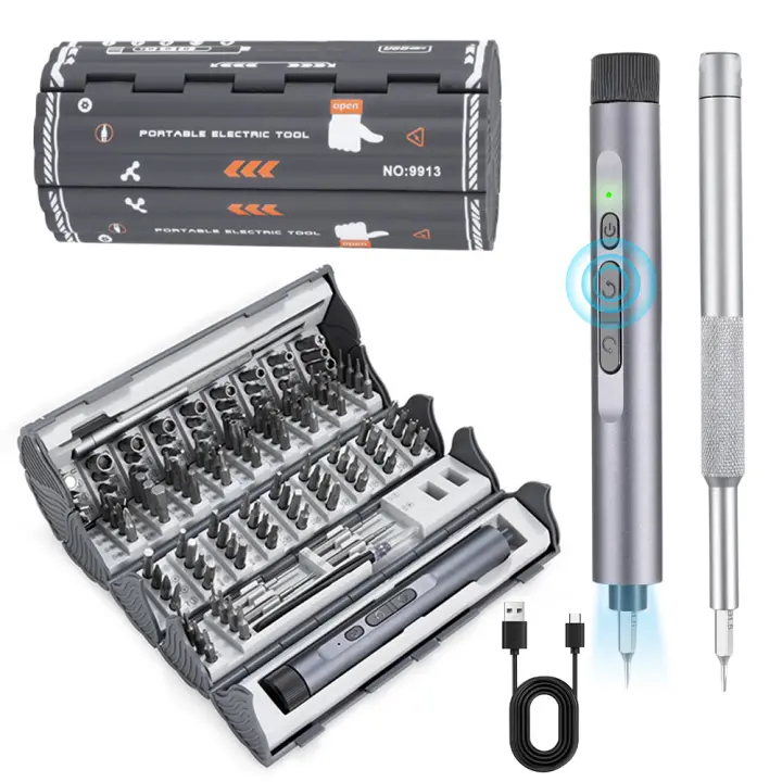 Juego De Destornilladores Eléctricos De Precisión 124 En 1 Multifuncional Con Bits Magnéticos Phillips Y Torx Para Teléfonos Móviles Y Portátiles - 1