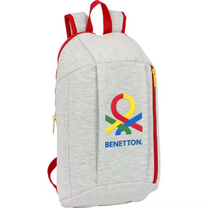 SAFTA - Mini mochila cremallera vertical benetton "pop" - Diseño exclusivo de Nuestras Licencias Oficiales - Mini Mochila Hombreras Acolchadas- Confortables y Ajustables - Mochila Espalda Ergonómica - Mini Mochila Alta Durabilidad y Máxima Resistencia - 1
