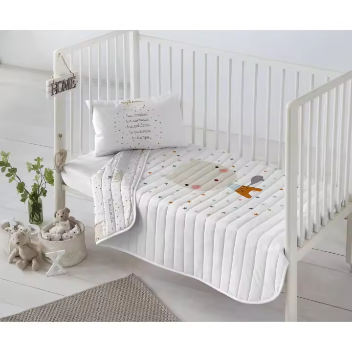 COLCHA BOUTI REVERSIBLE INFANTIL 100% ALGODÓN CUNA/MAXICUNA REGALAME HACIENDO EL INDIO FABRICADO EN ESPAÑA - 1