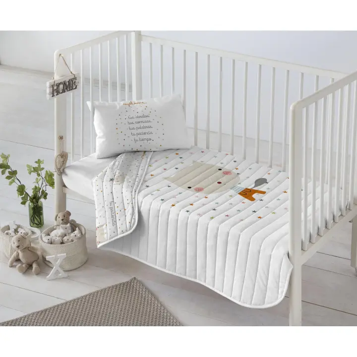 COLCHA BOUTI REVERSIBLE INFANTIL 100% ALGODÓN CUNA/MAXICUNA REGALAME HACIENDO EL INDIO FABRICADO EN ESPAÑA - 1