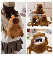 Mochila De Peluche Kawaii Con Capybara Simulación De Flor Y Fruta Para Niños Mochila De Hombro Para Novia Regalo Tamaño 28cm Material Algodón - details 13