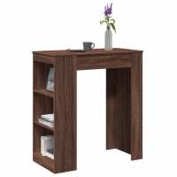 vidaXL Mesa alta con estantes madera ingeniería blanca 95x47x103,5 cm en color Blanco/Gris hormigón/Gris sonoma y más | estructura resistente ideal para salón dormitorio o estudio - details 6