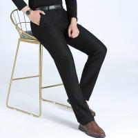 Pantalones De Negocios Para Hombre Talla Grande Corte Slim Moda Casual Estirado Adecuado Para Otoño Verano Pantalones Sólidos Negros Azules Oscuros - details 3