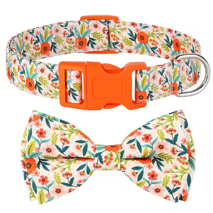 Collar De Floral Nylon Para Perros Con Lazo Ajustable Y Padded Para Pequeños Medianos Y Grandes Incluye Chihuahua Pug - 1