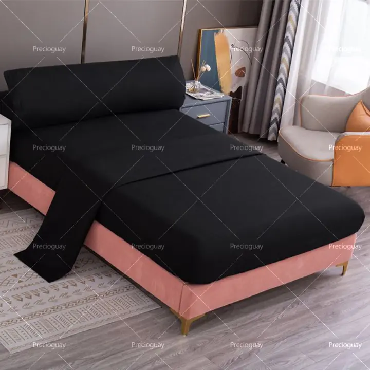 Juego de cama de tres piezas, funda de colchón, textil para el hogar, delicado y suave, agradable para la piel, color sólido, adecuado para sala de estar, dormitorio. - 1