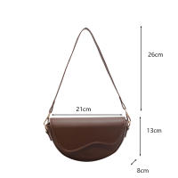 Bolso De Hombro Pequeño De Cuero PU Vintage Para Mujer Bolso Transversal De Moda Con Cierre De Cubierta Y Pochete Interior - details 21