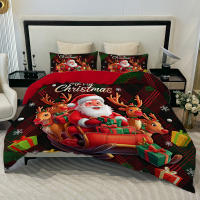 Set De Edredón Y Fundas De Almohada De Navidad Kawaii Con Dibujos De Ciervo Y Viejo 3 Piezas Funda De Edredón Y 2 Fundas De Almohada 100% Poliéster 90gsm - details 10