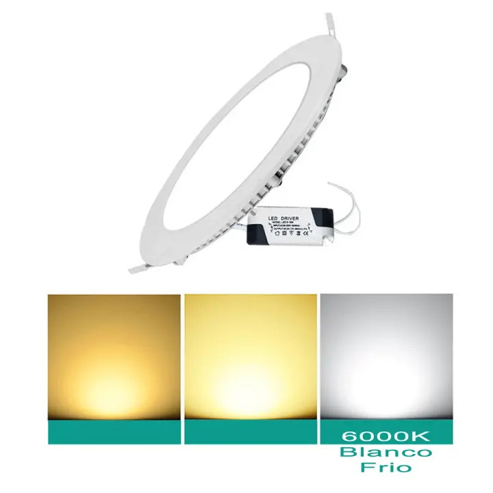 Mil Luces Panel LED 25W Downlight Redondo Empotrable Aluminio Plano Ultrafino Cerco Blanco Agujero 285mm - 1