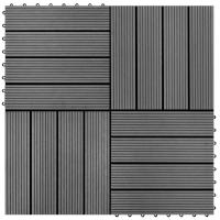 vidaXL 22x Baldosas de Porche WPC 30x30cm Superficie 2m² Teca Base Suelo Color Gris,  Color teca,  Marrón y mas - details 1