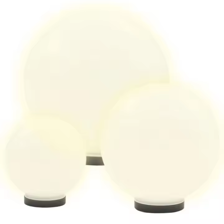 vidaXL Set Lámparas Jardín Luz LED Esférica Bola 20/30/40 cm Iluminación Patio Cantidad 3 unidades, 6 unidades - 1