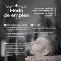 Barber Shop Europe - Kit Fibras Capilares + Optimizador- FIBRAS CAPILARES - Microfibras Capilares - Fibra Capilar para Más Densidad y Disimular Calvicie - Maquillaje Capilar para Caida del Cabello Mujer y Hombre - Hair Building Fibers - details 1