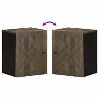 vidaXL Mueble de baño de pared de madera maciza mango negro 38x33x48cm - details 3