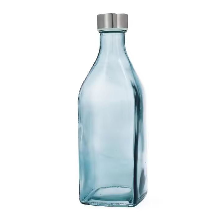 Botella de Vidrio Quid Habitat 1L Verde Brillante con Tapón - Reciclable, Ecológica y Saludable - 1