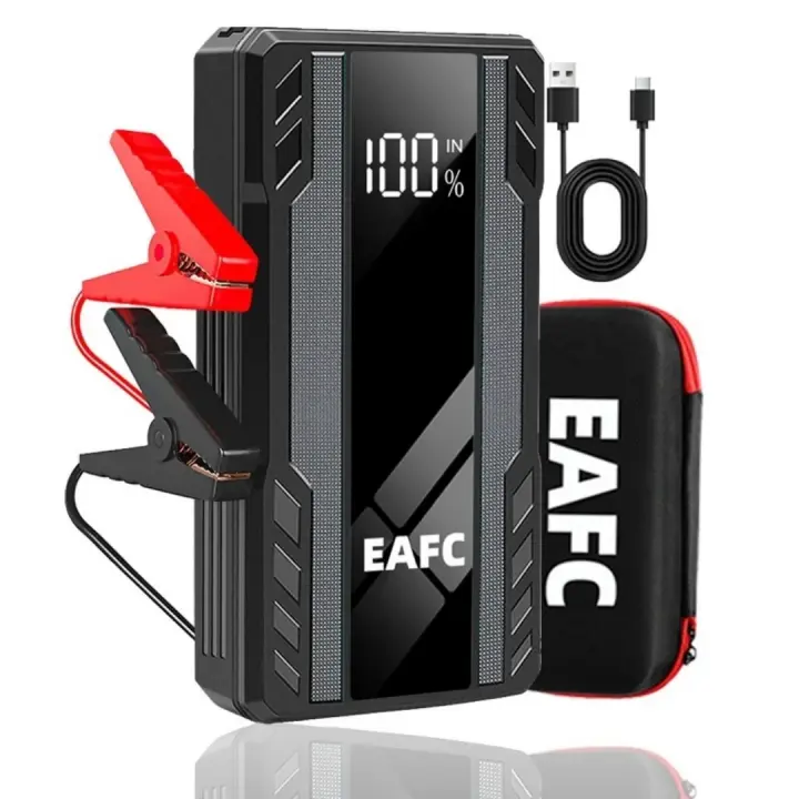 Arrancador de batería de coche de 1000 A, cargador de batería de 12 000 mAh, potenciador de batería de emergencia con iluminación LED, dispositivo de arranque para coches de 12 V - 1