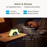 Reloj Digital Con Luz De Alarma En Forma De Oso Decorativo Para Dormitorio Reloj De Despertar Con Luz De Atardecer Colorida Ideal Para Navidad Niditon - details 4