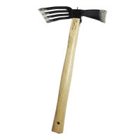 Pala De Jardín Con Mango De Madera Doble Propósito Hoz Y Cultivador Para Rascar Y Malear Jardinería Y Cultivo - details 3