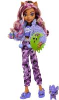 Monster High Fiesta de Pijamas Clawdeen Wolf Muñeca - CREEPOVER PARTY CLAWDEEN WOLF MONSTER PIZZA -  articulada con Pijama, Mascota Crescent y Accesorios, Juguete +4 años - details 1