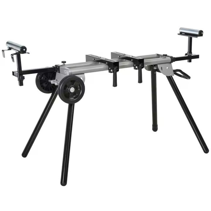 DURHAND Soporte Universal para Sierra Ingletadora Plegable con Distancia de Trabajo Ajustable Fácil de Transportar y Almacenar 123,5-245x73x96 cm Negro - 1