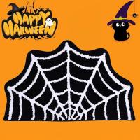 Alfombra De Halloween Con Diseño De Red De Araña Negra Alfombrilla Antideslizante Para Baño Y Frontera Puerta Tapete Gótico Oscuro Tapete De Suelo Para Decoración De Navidad - details 2