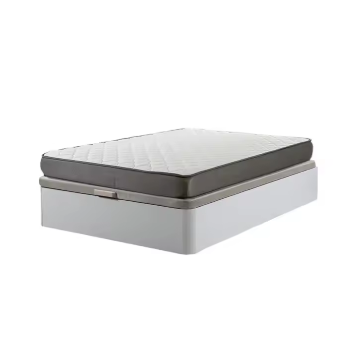 Cama Canapé Abatible Blanco+ Colchon enrollado de 150x190Cm - 1