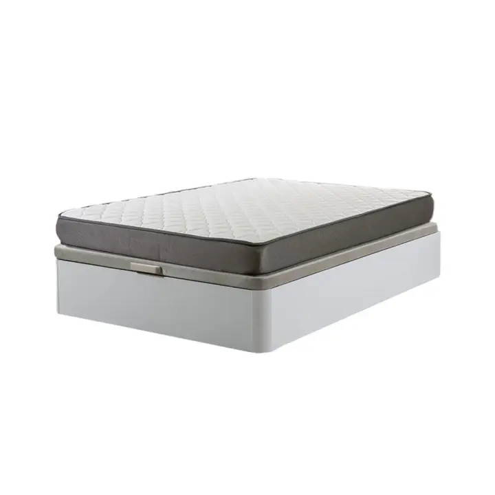 Cama Canapé Abatible Blanco+ Colchon enrollado de 135x190Cm - 1