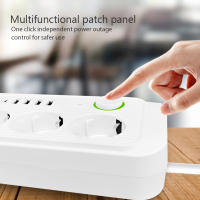 Cable De Extensión Eléctrico Con 3 Salidas De Corriente AC Y 4 USB 1 Tipo C Filtro De Red Alta Velocidad Adaptador De Carga Rápida Enchufe Europeo - details 4
