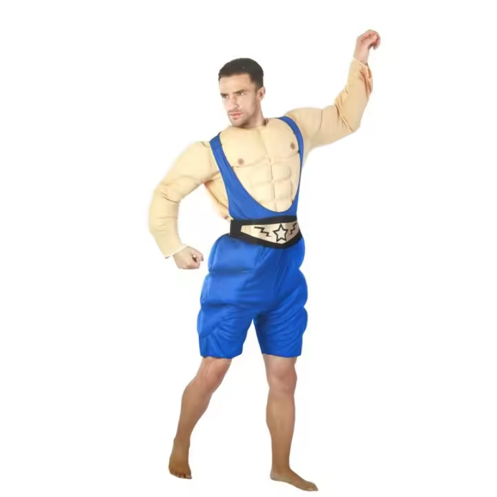 Disfraz de luchador para adulto talla M - 1
