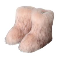 Botas De Nieve Para Mujer Y2K Invierno Lujo Peluche De Zorro Falso Botas De Moda Plataforma Calientes Talla Realisticamente Hechas - details 12