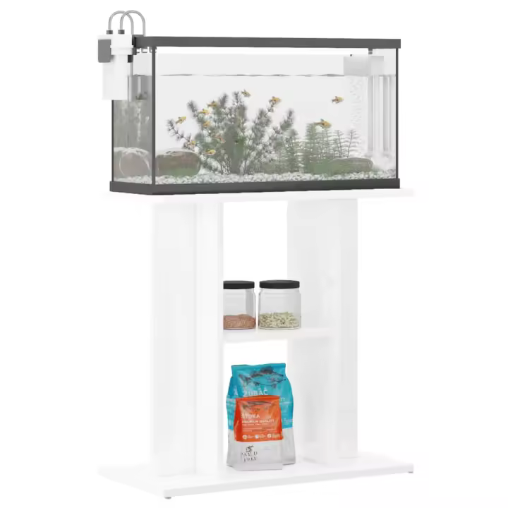 vidaXL Soporte para acuario madera de ingeniería 60x30x60 cm Color Blanco brillante,  Blanco,  Negro y mas - 1