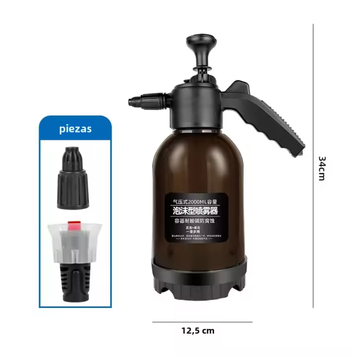 Botella De Espuma Para Lavado De Coche 2000ML Con Bomba De Mano Doble Uso Lanzador De Espuma Pneumática Herramientas Para Limpieza De Ventanas Y Lavado De Coche - 1
