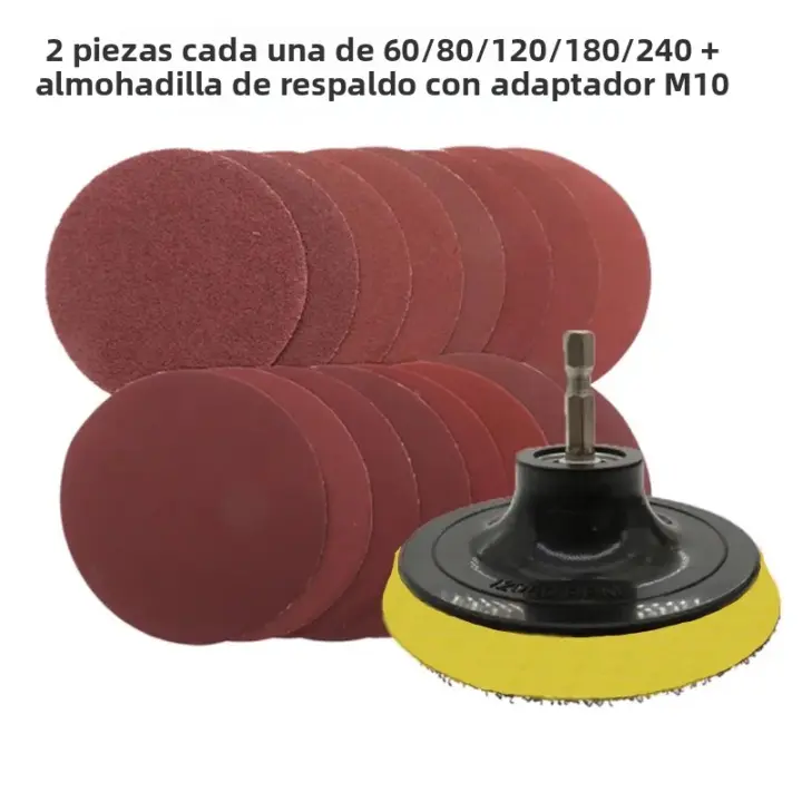 10Pcs Disco De Arena 100mm 60-240 Grit Papel De Hierro Para Herramientas Eléctricas Broca Y Mezclador Bucle Trasero Para Mecánica Y Carpintería - 1