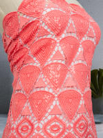 Tela De Encaje Africano Guipure Con Lentejuelas Soluble En Agua Para Mujer Vestidos De Boda Y Fiesta TY3607 100% Poliéster 120CM - details 27