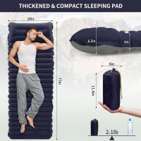 Colchón De Campaña Ultraligero Inflable Con Bomba Integrada 10cm Para Pesca Senderismo Viajes Y Acampar Material PVC - details 2