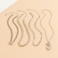 Collar Gargantilla Punk Multicapa Con Pendiente De Corazón Para Mujer Joyería De Fiesta Boda Para Niñas Cadenas De Enlace De Acrílico - details 2