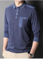 Camisa Polo Para Hombre MLSHP Primavera Otoño Algodón Sólido Bordado Casual Negocios Moda Tops Simples 3XL - details 7