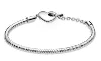 Pandora Pulsera de Plata para Mujer Moments Heart T-Bar 599285C00, Comes con el embalaje de Caja de Giunte original. - details 1