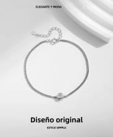 Pulsera De Plata Esterlina 925 Con Moissanita VVS1 0.25CT Pulsera De Cadena Lab Diamond Elegante Para Mujer Joyería Fina - details 5