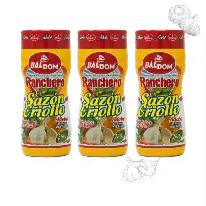 3 BOTE BALDOM  RANCHERO SAZON CRIOLLO 260G .CON PIMIENTA - 1