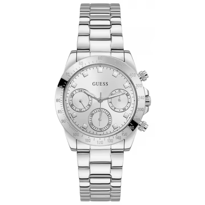 Guess Eclipse Gw0314l1 Reloj De Pulsera Analógico Para Unisex Color Plateado - 1