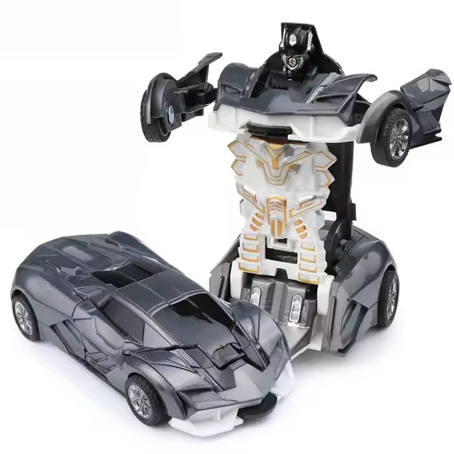 Mini Juguete De Coche 2 En 1 Transformación Automática De Robot Para Niños Modelo De Coche De Plástico Sin Batería Regalo Para Niños De 4 a 12 Años - 1