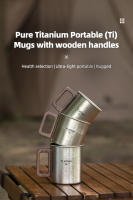 Taza De Café De Titanio Puro Tiartisan Para Exteriores Con Mango De Nogal Mate Antideslizante Y Anti-escaldón Capacidades De 300ml Y 450ml Para Camping - details 0
