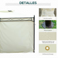 Outsunny Cenador de Jardín 4x3m Pabellón con Techo Doble Transpirable y 4 Cortinas Laterales Extraíbles Carpa de Acero para Fiestas Bodas Eventos al Aire Libre Crema - details 5