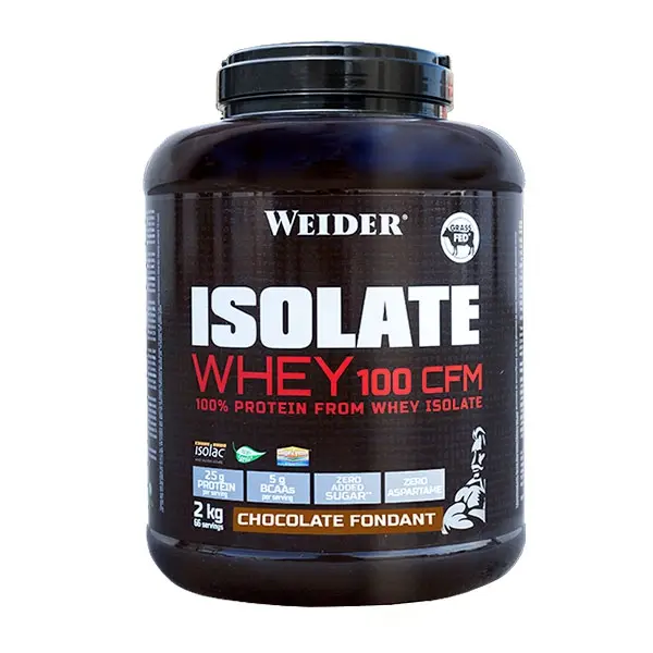 Weider- Isolate Whey 100 CFM 2 Kg - 100% Aislado de Proteina de Suero -  Sabor: Chocolate - 1